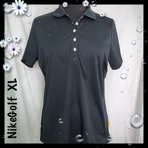 Nike Golf Black Dri-Fit Polo Shirt Size XL